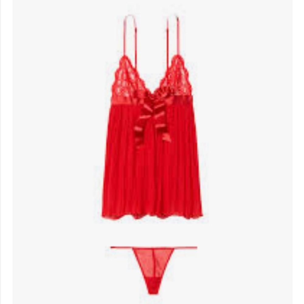Victoria secret babydoll red lingerie NWT